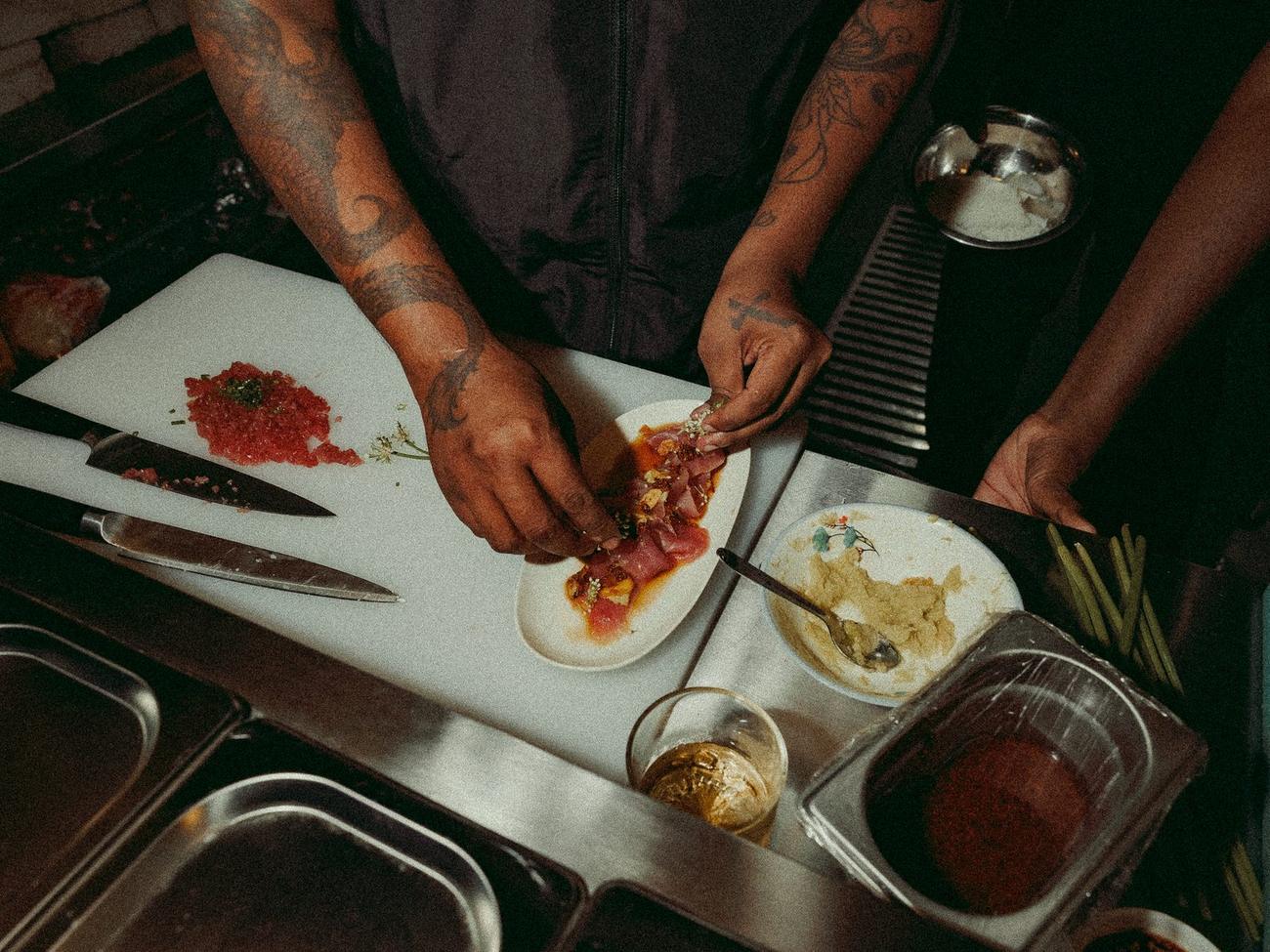 Ingredients and preparation board