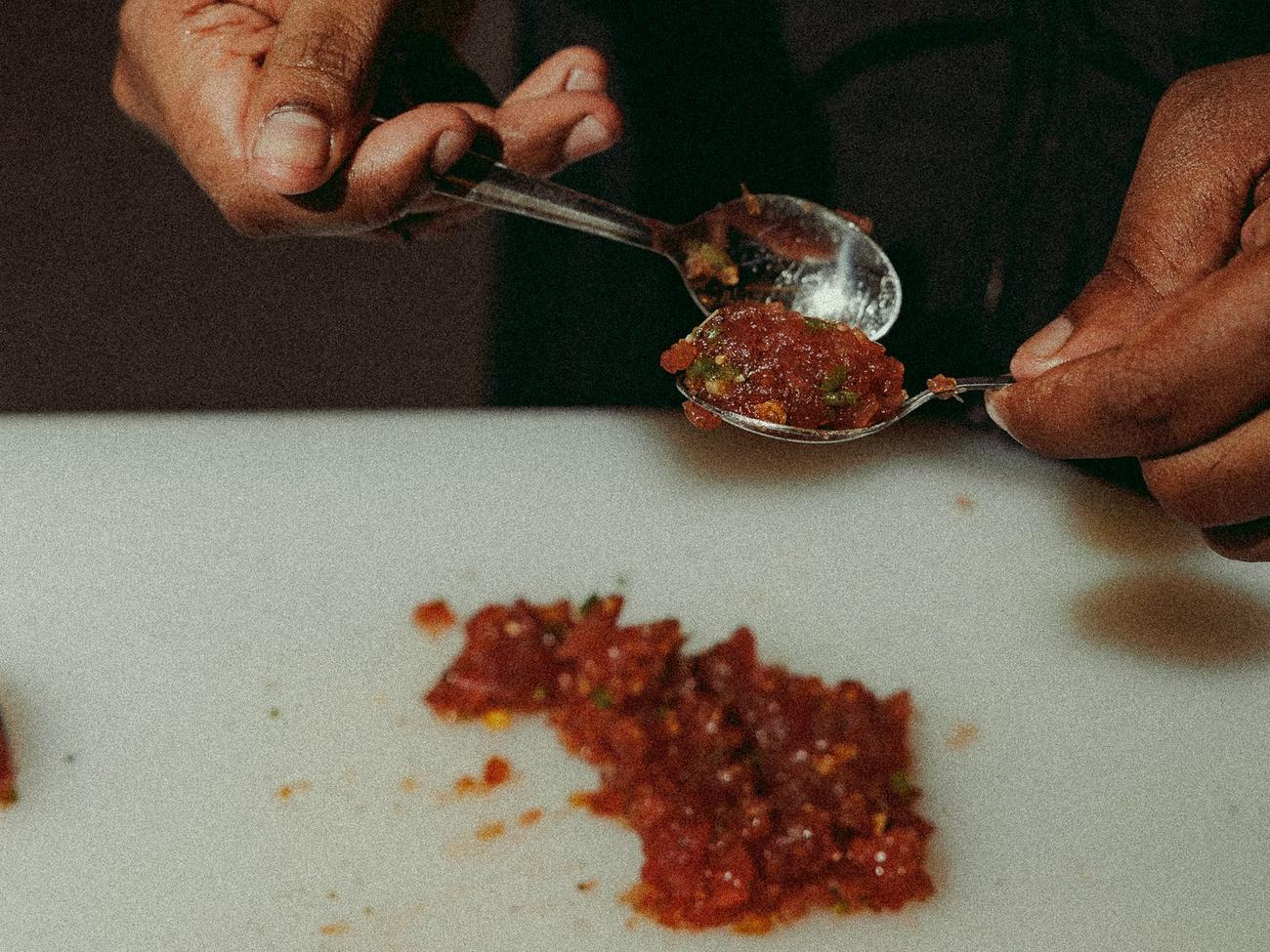 Tasting from a spoon