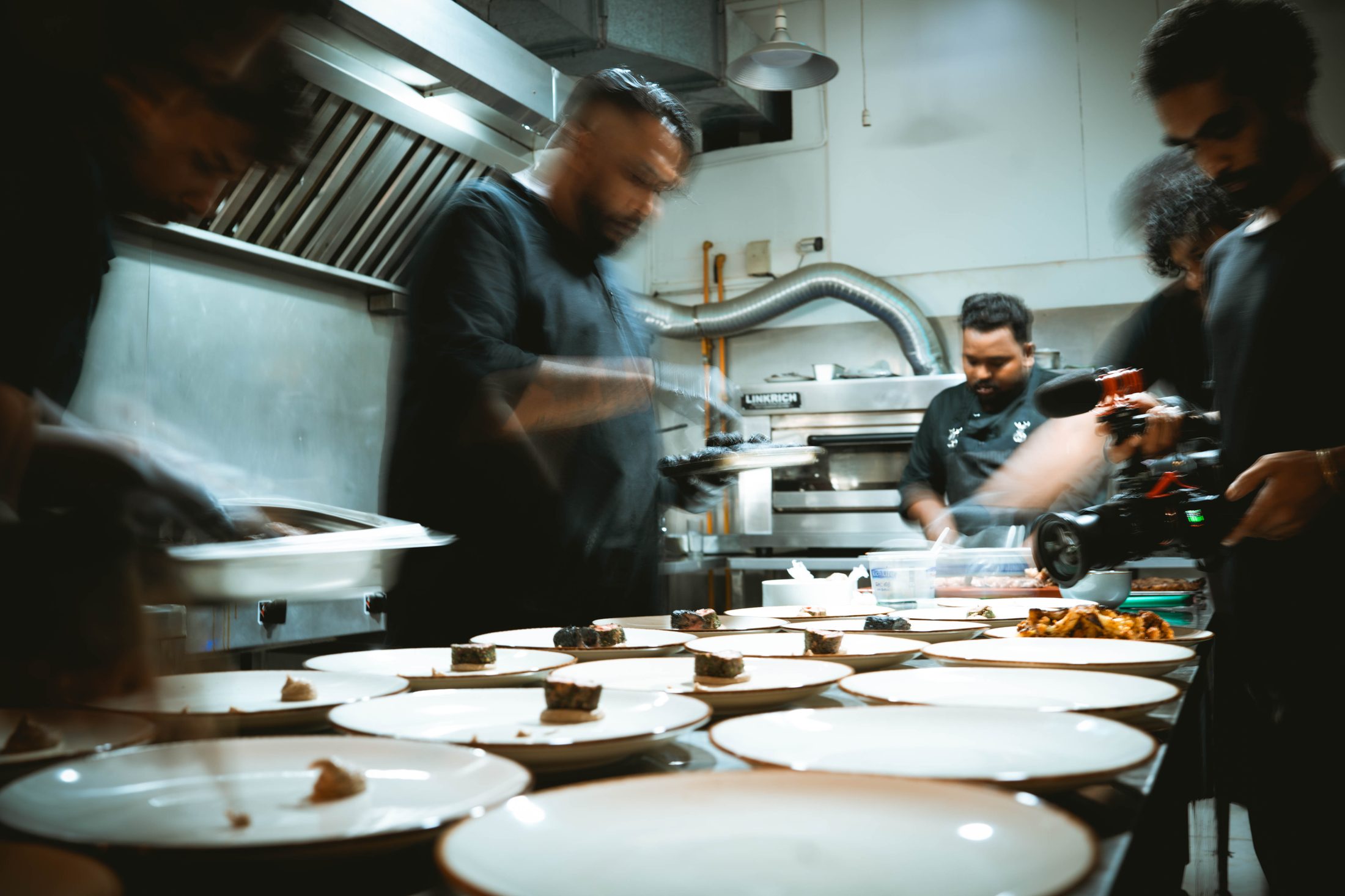 Kitchen brigade at service